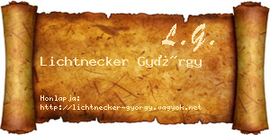Lichtnecker György névjegykártya